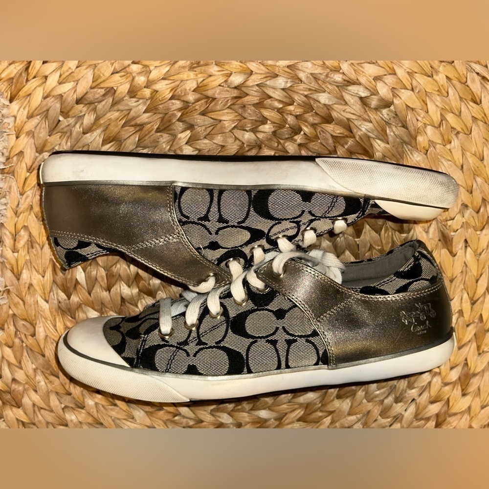 UGC COACH Woman’s Bobbey Black & Gray Signature C Logo Shoe Size 10 - Picture 5 of 8